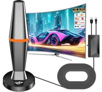 DVBT2 antena, iekštelpu antena DVB-T un DVB-T2 antenas ar pastiprinātāju, liels darbības rādiuss un 360° uztveršana, iekštelpu antena televizoriem ar spēcīgu magnētisko pamatni, piemērota 4K 1080p un visiem televizoriem