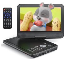 YOTON 12,5" portatīvais DVD atskaņotājs ar 10,5" HD rotējošu ekrānu Auto lādētājs Barošanas avots Akumulatora atbalsts USB/SD karte/TV sinhronizācija [nav Blu-ray]