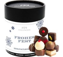 Hallingers Frohes Weihnachtsfest XXL - manufaktūras šokolādes dāvanas, kas gatavotas ar rokām bez spirta no smalka kakao šokolādes (skārda) - dāvanu idejas Ziemassvētki un dāvanas Adventes kalendārs | Apsveicam Paldies