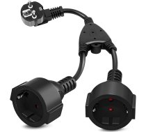 Dubultā kontaktdakša kontaktligzdas adapterim 2-Way 4000 W pagarinājuma kabelis Schuko rozetes Vairākas kontaktligzdas Dubultā kontaktligzda ar elastīgu kabeli mājas birojam virtuvei