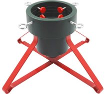 Ziemassvētku darbnīca 70509 Ziemassvētku eglīšu statīvs eglītēm līdz 2,5 m augstumā un 14,5 cm diametrā, 2,8 l ūdens, 57 cm x 57 cm x 21,5 cm, metāls, zaļš/sarkans, 57 21,5 cm