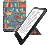 kwmobile Aizsargvāciņš saderīgs ar Amazon Kindle Paperwhite (2024)/Colorsoft - Mākslīgās ādas vāciņš - eReader Cover Case - Bibliotēkas tēma Multicoloured