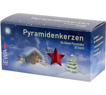 16 mazu piramīdas formas sveču iepakojums, sarkans, apm. 14 x 74 mm (16 x 50 gab.), Ziemassvētku sveces, Adventes sveces, Ziemassvētku eglīšu sveces, eglīšu sveces, sveces, sveces