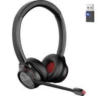 Beebang Bluetooth austiņas ar mikrofonu, trokšņu slāpēšanu, uzlādes staciju un USB donglu datoram, 40 stundu bezvadu sarunu laiks Mac datoru komandām Zoom klēpjdatoru birojam, zvanu centrs