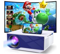 Wielio Mini projektors WiFi Bluetooth Pārnēsājamais projektors Mini āra/mājas video Native 1080P Full HD 4K bezvadu mājas kinozāles displejs 300 collas, saderīgs ar iOS/Android/TV Stick/PS5/TV Box/Laptop PC