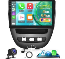 [8 Core 4+64G] Android auto radio Peugeot 107 / Citroen C1 / Toyota Aygo 2005-2014 ar Carplay un Android Car - 10,1 collu IPS skārienjūtīgais ekrāns Auto radio - DSP WiFi GPS Split Screen Voice Assistant