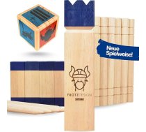 FrotzDesign® Kubb Extreme - jaunā karaliski zilā Premium Viking spēle | Augstas kvalitātes izturīga - oriģināla koka rotaļlieta | Tagad ar kubu Āra spēles bērniem Dārza rotaļlietas bērniem Bērniem