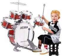 m zimoon Bērnu bungu komplekts bungu komplekts, džeza bungu rotaļlieta maziem bērniem, 5 bungas ar tabureti, pedāļi, mūzikas instruments, svētku, dzimšanas dienas, izglītojoša dāvana zēniem meitenēm, iesācējiem