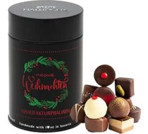 Hallingers Frohe Weihnachten - manufaktūras šokolādes dāvanas, kas gatavotas ar rokām bez alkohola no smalka kakao šokolādes (skārda) - dāvanu idejas Ziemassvētki un dāvanas Adventes kalendārs | Apsveicam Paldies Jaunajam Z