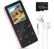 128 GB MP3 atskaņotājs Bluetooth MP3 MP4 atskaņotājs ar skaļruni un austiņām, mūzikas atskaņotājs ar TF kartes slotu, audio grāmatas ierīce, 1,8 collu krāsu ekrāns, FM radio, video, e-grāmata, balss ierakstīšana, ar sporta aprīkojumu
