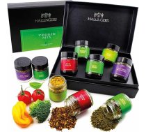 Hallingers Veggie Mix - 5 vegāniskās garšvielas veģetāriešu komplekts Dāvanu komplekts ar rokām darinātas piecas garšvielu burciņas garšvielu organizētājā (komplekts) - dāvanu idejas Ziemassvētki un dāvanas Adventes kalendārs | New Home