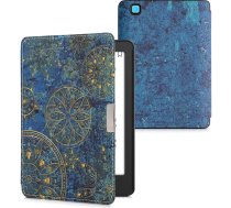 kwmobile Flip Case saderīgs ar Kobo Aura Edition 2 Case - e-lasītāja futrālis - Mandala Yellow Dark Blue