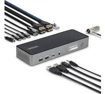 StarTech. com USB-C dokstacija trim monitoriem, 140 W portatīvo datoru uzlādes stacija MacBook Pro un Windows, 4K 60 Hz HDMI vai DisplayPort
