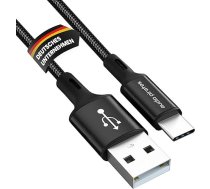 audio pirāti USB A uz USB-C kabelis ar neilona pinumu, ātrās uzlādes kabelis ar 15W/3A, 480M un QC 3.0 - saderīgs ar iPhone 15/16, Galaxy S24, Pixel, LG, Huawei, Sony un citiem (1,8 metri)