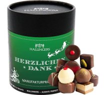 Hallingers Herzlichen Dank - Ziemassvētki XXL - Ražošanas šokolādes dāvanas, kas gatavotas ar rokām bez alkohola no smalka kakao šokolādes (skārda) - dāvanu idejas Ziemassvētki un dāvanas Adventes kalendārs | Apsveikums