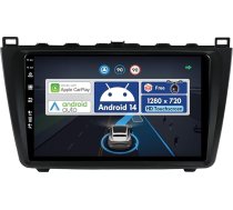 Android 14 IPS auto radio priekš Mazda 6 Rui Wing (2007-2012) - Bezvadu CarPlay + Android Car - atpakaļgaitas kamera - 2G + 32G - 9 collu 2 DIN - DAB stūres vadības pults Dual Band WiFi Fast Boot