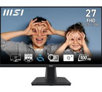 MSI PRO MP275 27 collu Full HD biroja monitors - 1920 x 1080 IPS panelis, 100 Hz, acīm draudzīgs ekrāns, integrēts skaļrunis, regulējams slīpums - HDMI 1.4b, D-Sub (VGA)