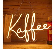 Kafijas neona zīme sienas dekorēšanai, LED neona gaismas piekarināmā zīme ar USB vadību un dimmable slēdzi kafejnīcai, kafijas stacijai, birojam, guļamistabai, lielveikalam (kafija)