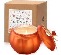 Pumpkin Candle Rudens aromātiskās sveces Rudens sveces, 12 oz/340 g Ķirbju svece ar kanēļa aromātu, dabīga sojas vaska svece, smaržīgas sveces rudenim, Pateicības dienai un Helovīnam