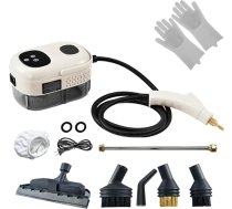 Rokas tvaika tīrītājs, 2500 W, pārnēsājama mājsaimniecības ierīce, rokas tvaika tīrītājs ar digitālo displeju, 3 veidu birstes galviņas, 1100 ml liela ūdens tvertne, visiem virtuves piederumiem, flīzēm, automašīnām