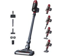 Rowenta X-Pert 6.60 putekļu sūcējs ar akumulatoru, 100 W jauda, 45 minūšu darbības laiks, bezvadu un bez maisiņa, LED sprausla, noņemams akumulators, komplektā ir birstes rīks, sienas stiprinājums un mājdzīvnieku spalvu birste, sarkans/ melns