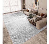 Vamcheer Dzīvojamās istabas paklājs, moderns neslīdošs paklājs, ēdamistabai, ar īsu pūru, 200 x 300 cm, mazgājams, mīksts paklājs ar svītrām, liels paklājs kabinetam, birojam, īpaši mīksts, vilna, balts