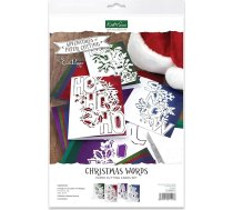 Katy Sue Adventures in Paper Cutting Christmas Words Kartiņu gatavošanas komplekts 8 gatavas Ziemassvētku kartītes (četri dizaini x 2) ar "Ho, Ho", "Joy", "Noel" un "Snow" - karšu gatavošanas komplekts pieaugušajiem