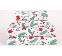 Aubrie Home Accents 4 gab mikrošķiedras Ziemassvētku Mistletoe Poinsettia dziļi kabatas sega Cover Set Queen Green Red White