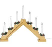 hellum Ziemassvētku svecīšu arka, 39,5 x 30 cm, Ziemassvētku gaismas arka ar strāvas padevi un slēdzi, svecīšu arka ar 7 kvēlspuldzēm (+ 2 rezerves), logu apgaismojums iekštelpām, 660586
