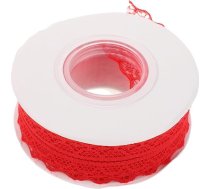 Housoutil 5 gabali Retro Lace kāzu pušķis lentes ziedu lentes apdares šūšanai Svētku Ziemassvētku lenta lentes ziedu mežģīnes apdares kāzu dāvanu lentes dāvanu iesaiņojuma lentes sarkana neilona lente