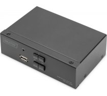 kvm komutators, 2 porti, 4k 60hz, 2xdisplayport in, 1xdisplayport out, 2xusb, 2xaudio in&out