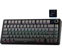 EPOMAKER X Aula F75 MAX Mehāniskā spēļu klaviatūra 75% ar TFT ekrānu un rotējošo, ar blīvi maināmu, karsti maināmu spēļu klaviatūru, bezvadu PC/Mac/Linux, QWERTY ASV izkārtojums (melna, Reaper Switch)