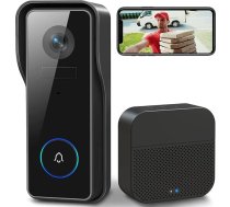XTU WLAN video durvju zvans ar kameru 2K HD bezvadu video durvju zvans ar skaņu, viedais durvju zvans ar akumulatoru, PIR personas noteikšana, nakts redzamība, divvirzienu audio, atbalsta SD un mākoņkrātuvi