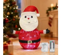 Aigostar Ziemassvētku vecīša Ziemassvētku rotājums ar bateriju kastīti, ar tālvadības pulti, 70 cm, vēsā baltā krāsā, 8 gaismas režīmi, 50 LED, salokāms, taimeris, IP44, izmantošanai iekštelpās un ārpus telpām, ziemas rotājums