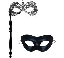 JewelryWe Venēciešu maska ar stieni, masku maska, acu maska ar turētāju, metāla rotaslietas ar akmentiņiem kostīmu maska, aksesuāri karnevālam, Helovīnam, ballītei, masku ballei