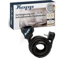 Kopp 143502087 pagarinātājs ar Schuko kontaktdakšu, melns, 143605083