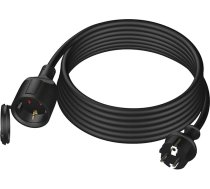 Pagarinātājs 3 m āra gumijas pagarinātājs ar Schuko kontaktdakšu izmantošanai ārpus telpām IP44 Kabeļa pagarinātājs H05RR-F 3G 1,5 mm² 3500 W Elektriskais kabelis ārā ar aizsargvāciņu melns