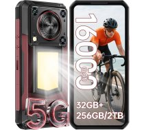 OUKITEL WP56 āra viedtālrunis 5G, 32GB + 256GB/2TB āra mobilais tālrunis bez līguma Android 15, 16000mAh būvlaukuma mobilais tālrunis, 6,8 collu FHD + 120Hz ar 128 dB skaļruni, 1000 lūmeni