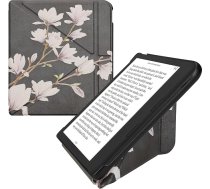 kwmobile Aizsargvāciņš saderīgs ar Kobo Kobo Kobo Libra Colour / Tolino Vision Colour - mākslīgās ādas vāciņš - eReader Cover Case - Magnolia Taupe White Dark Grey