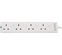 pro elec PL15332pl Pagarinātājs ar slēdzi, ar aizsardzību pret pārspriegumu, 5 m, balts