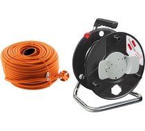 Zenitech pagarinātājs, 16 A, HO5VV-F, 2 x 1,5 mm², oranžs, 50 m. & Brennenstuhl Garant Storage Drum Empty (Ražots Vācijā), melns