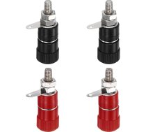 izejmateriālu karte Bananenstecker, 5 A, 4 x 4 mm, Panelmontage, Bananenbuchse, 4 mm Buchsenstecker für Bananenstecker, Rot und Schwarz, 8 Stück