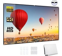 72 collu portatīvais HD projektora ekrāns 16:9 projekcijas ekrāns salokāms, izturīgs, piestiprināms pie sienas āra filmām, mājas kinozāles birojam