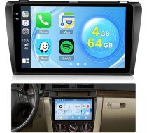 Roinvou 4+64G Android 15 Autoradio für Mazda 3 2006-2012 mit Wireless Carplay Android Auto,9 Zoll Auto Radio Incell Touchscreen mit GPS Navi Bluetooth EQ WiFi RDS FM SWC MIC Rückfahrkamera