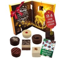 Hallingers Genuss Manufaktur Šokolādes adventes kalendārs bez alkohola - 24 ar rokām gatavoti augstākās kvalitātes šokolādes konfektes no smalka kakao - saldumi dāvana ģimenei, bērniem, pieaugušajiem - Ziemassvētku kalendārs 2025
