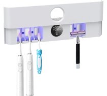 LifeBasis UV zobu birstes dezinficētājs ar LED displeju, infrasarkano sensoru, zobu birstes turētājs UV dezinfekcijai un žāvēšanai, elektriskā zobu birste pie sienas, uzlādējams ceļošanai un ģimenei