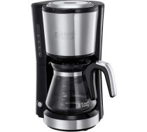 Russell Hobbs mini kafijas automāts kompakts, nerūsējošais tērauds, 0,6 l stikla krūze, līdz 5 tasītēm, vietas taupīšana, pastāvīgais filtrs, automātiska izslēgšanās, 650 vati, karstā plate, kompakts filtrēšanas kafijas automāts 24210