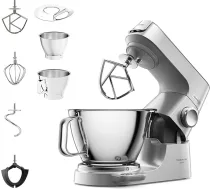 Kenwood Titanium Chef Baker KVC85.004SI virtuves kombains ar integrētiem svariem, komplektā ietilpst 3 gabaliņu konditorejas komplekts, 5 l un 3,5 l maisīšanas trauks, nepārtraukta ātruma regulēšana, 1200 W, sudraba krāsā