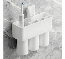 Magnētiskais elektriskais zobu birstes turētājs, magnētiskais zobu birstes turētājs organizators, kas paredzēts vannas istabai un dušai (1, balts, 26 x 19 cm, bez urbšanas)