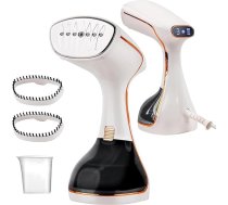 OKYUK Tvaika gludinātājs ar tvaiku, 1800 W, pārnēsājams tvaika gludinātājs, pastāvīgs, krekliem gludinātājs, 320 ml tvaika gludekļa tvertne, ar 2 tvaika birstēm, piemērots mājām, birojam, ceļojumiem, tvaika gludeklis grumbu novēršanai (
